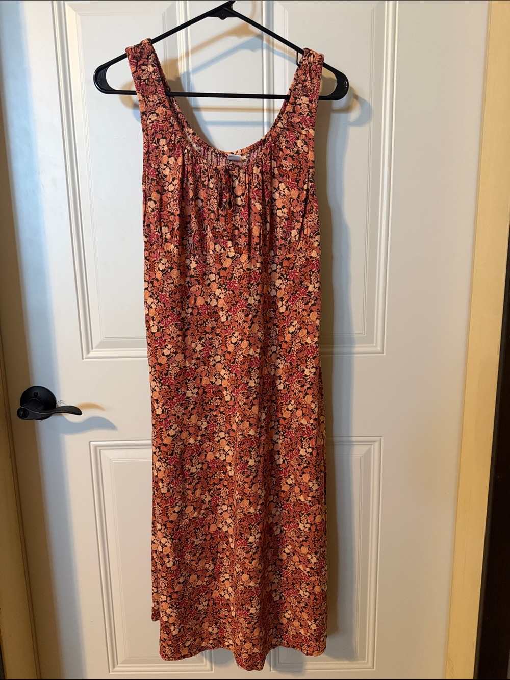 Old Navy Floral Maxi Dress in Rust and Cream